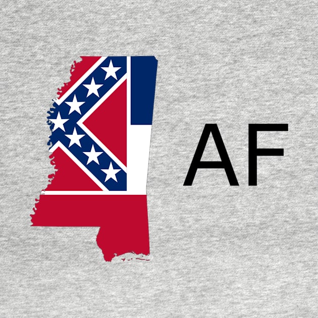 Mississippi Flag State Outline AF (black) by Big Term Designs